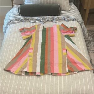Anthropologie Maeve Multicolor Striped Cotton Dress